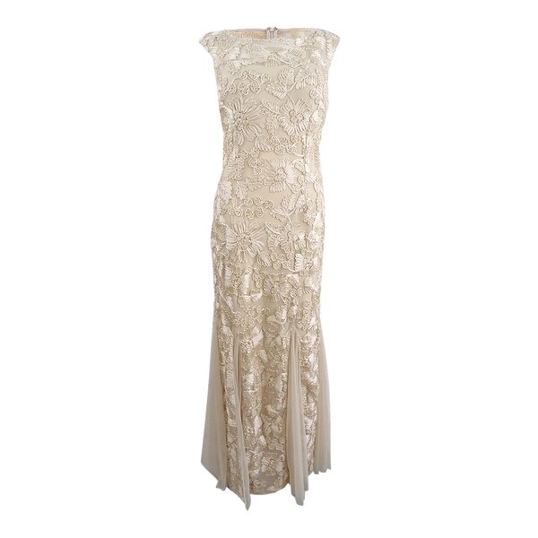 alex evenings floral soutache gown