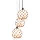 Option Matte Black / White Glass with Brown Rope