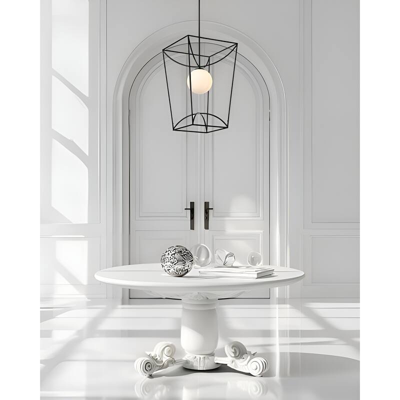 Rochefort Large 1-Light Black Globe Lantern Pendant Light