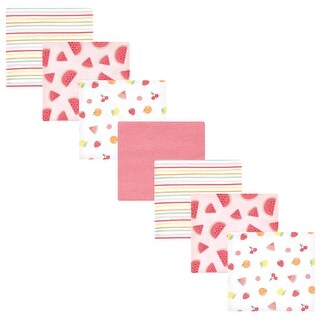 Hudson Baby Infant Girl Cotton Flannel Receiving Blankets Bundle, Fruit Salad, One Size - Fruit Salad - One Size