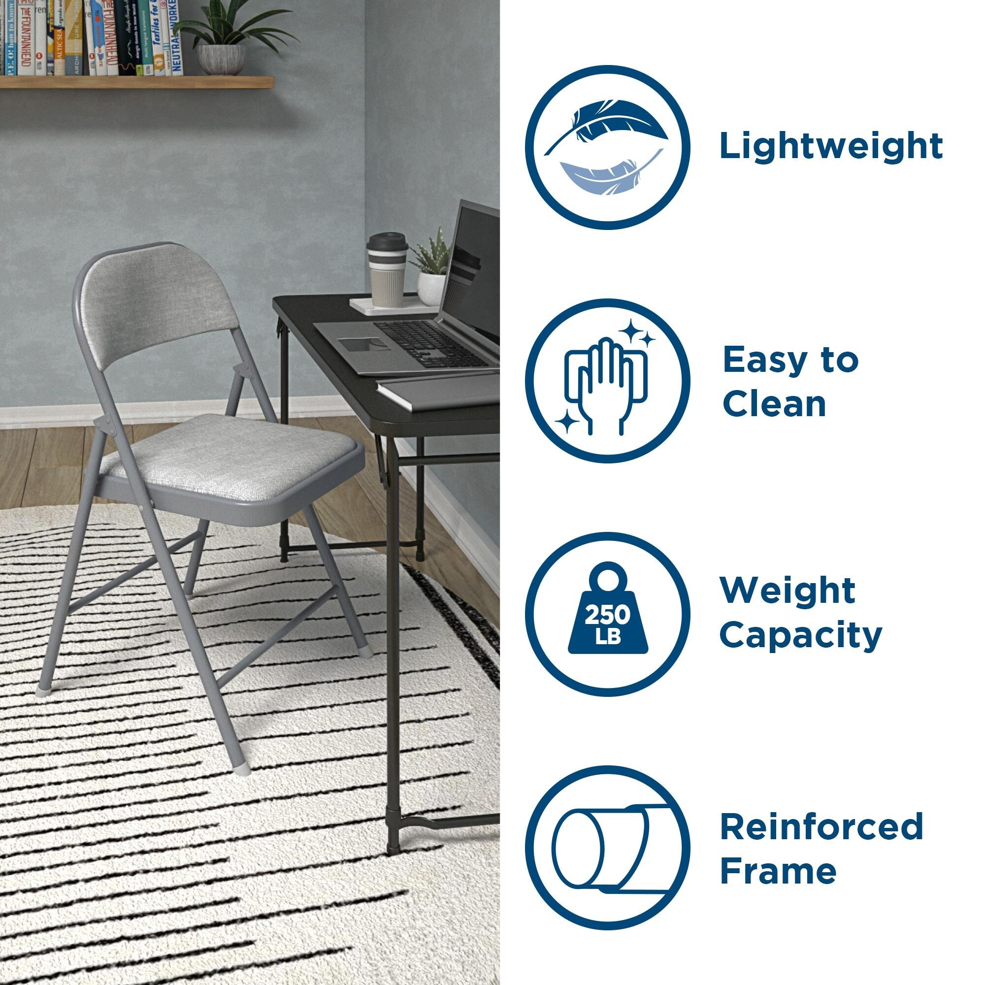 COSCO SmartFold Fabric Folding Chair 4 Pack Bed Bath Beyond 37840298