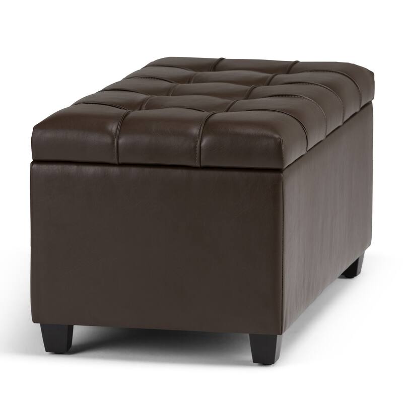WYNDENHALL Marlowe 34 inch Wide Transitional Rectangle Storage Ottoman