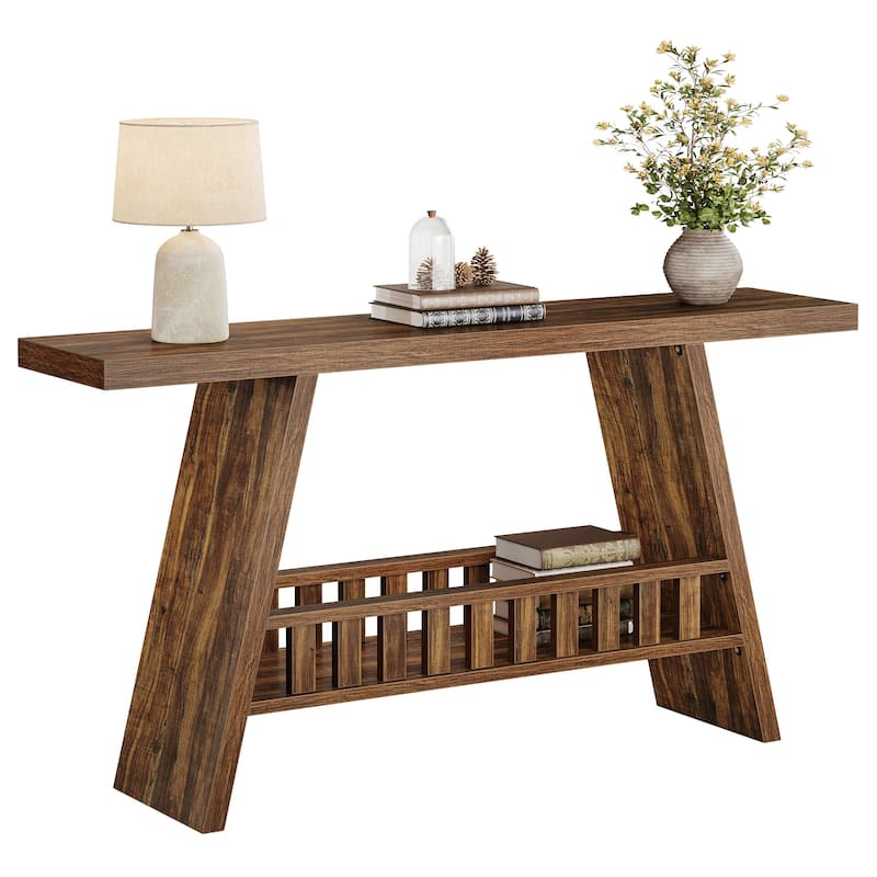 Farmhouse 2-tier Entryway Console Table for Living Room Hallway Foyer