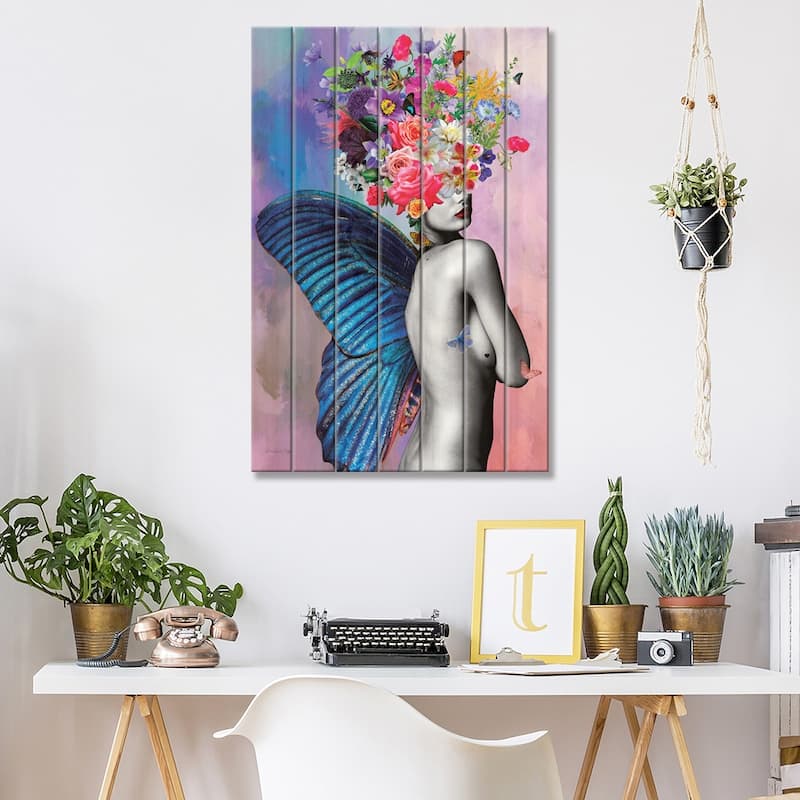 Amora Flowers Print On Wood by Ana Paula Hoppe - Multi-Color