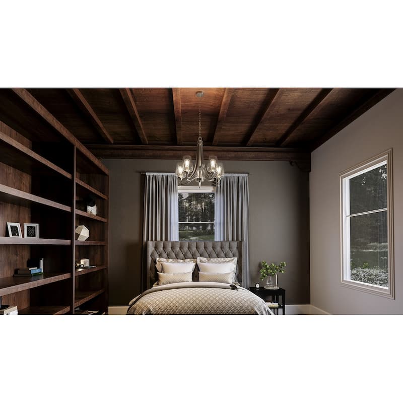 Quoizel Towne 5-Light 23" Transitional Chandelier in Brushed Nickel