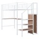 preview thumbnail 14 of 16, Twin Size Metal Loft Bed with Desk & Metal Grid, Stylish Metal Frame Bed with Lateral Storage Ladder & Wardrobe, Black