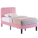 preview thumbnail 4 of 9, Javlergo Upholstered Adjustable Headboard Velvet Platform Bed Quiet Heavy-Duty Bed Frame No Box Spring Needed