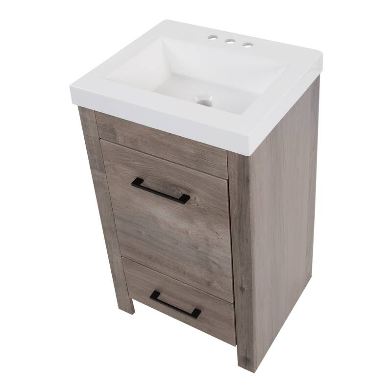 Spring Mill Nixie 18.5" Small Bathroom Vanity With Cabinet, Drawer, and White Sink Top