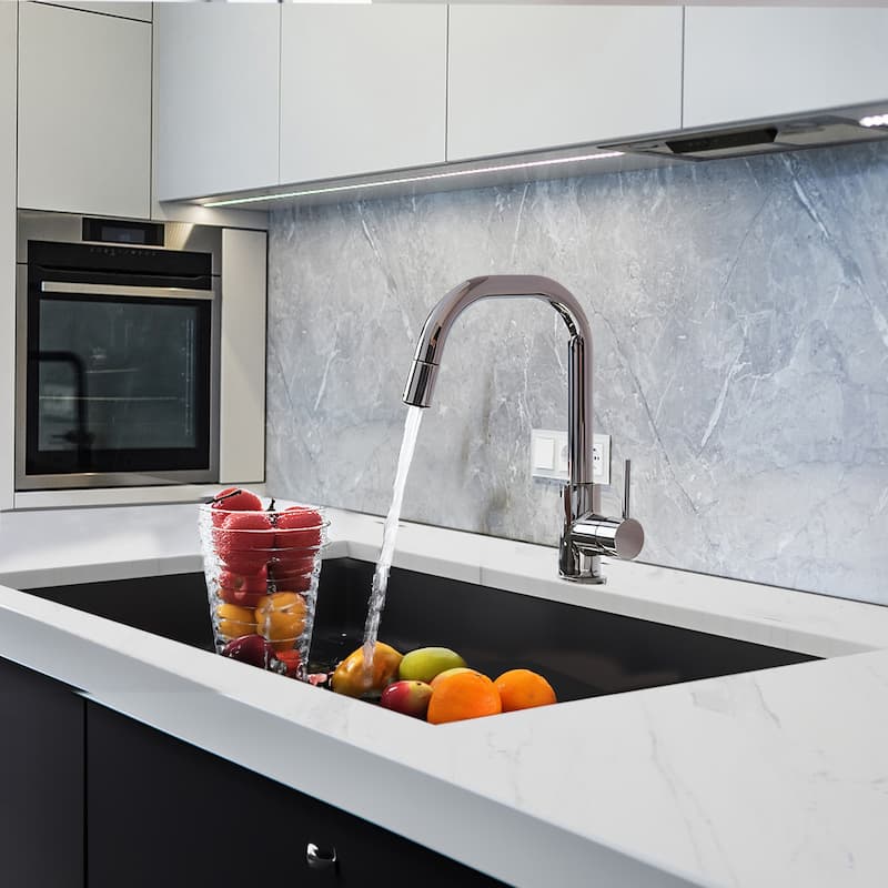 30'' Stainless Steel Single Bowl Black Kitchen Undermount Sink
