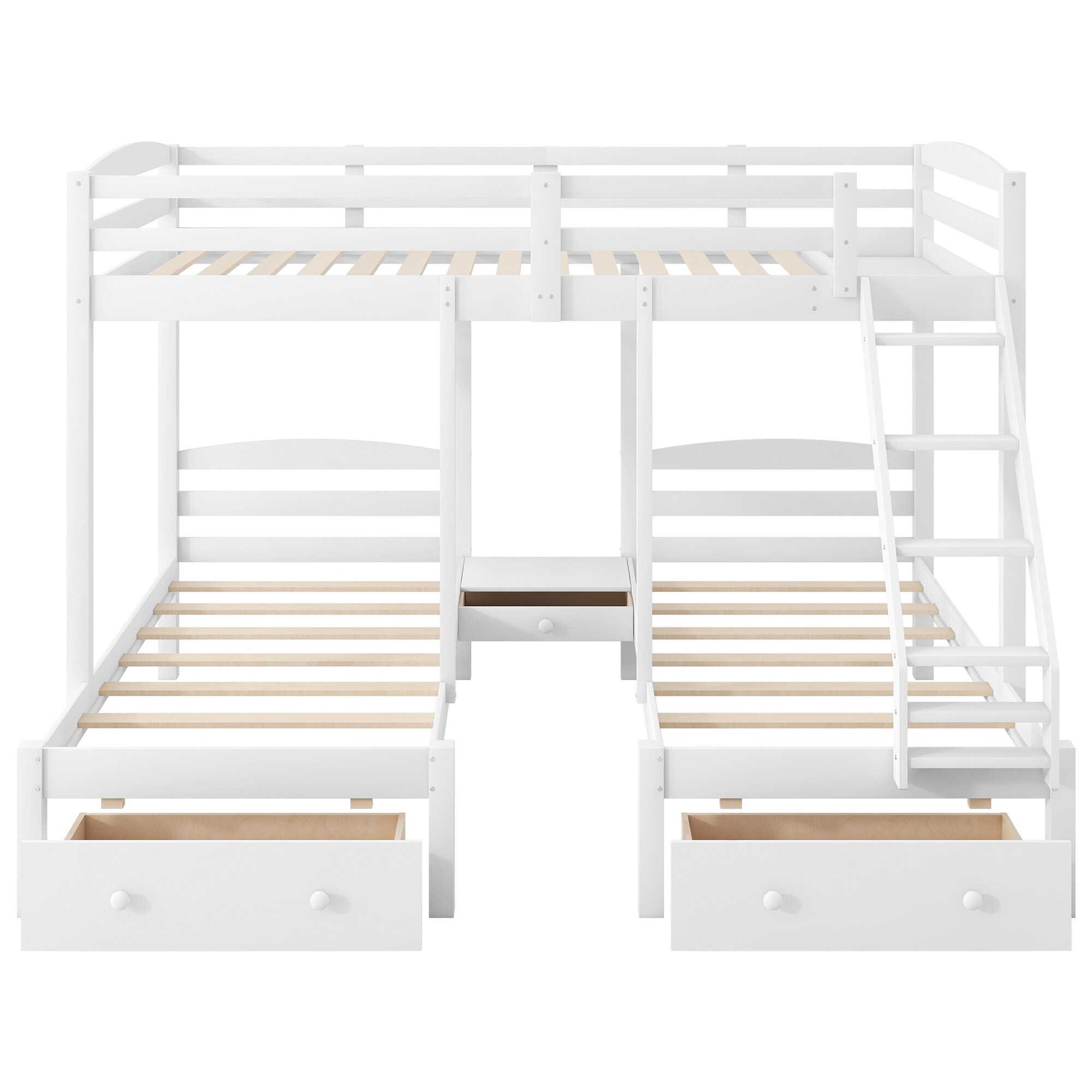 GDFStudio Zephyr Holloway Triple Bunk Bed with Drawers, Crafted