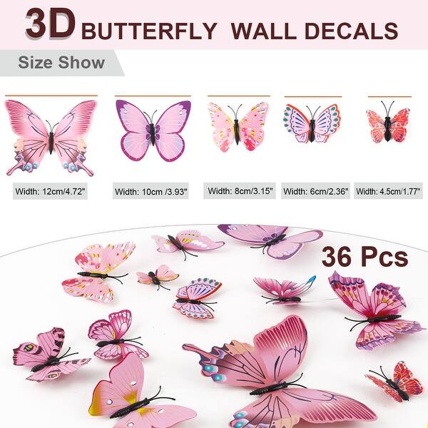 Shop 36pcs 3d Butterfly Wall Stickers Decal Stickers For Room
