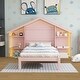 preview thumbnail 5 of 40, Wooden platform bed in house shape Pink - Twin