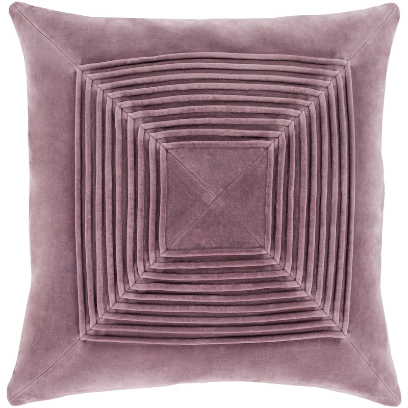 Quadratum Velvet Mauve Feather Down or Poly Filled Throw Pillow 18-inch
