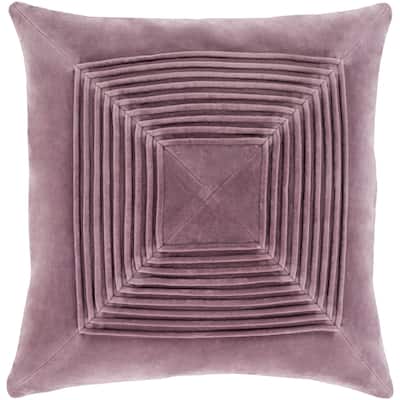 Quadratum Velvet Mauve Feather Down or Poly Filled Throw Pillow 18-inch