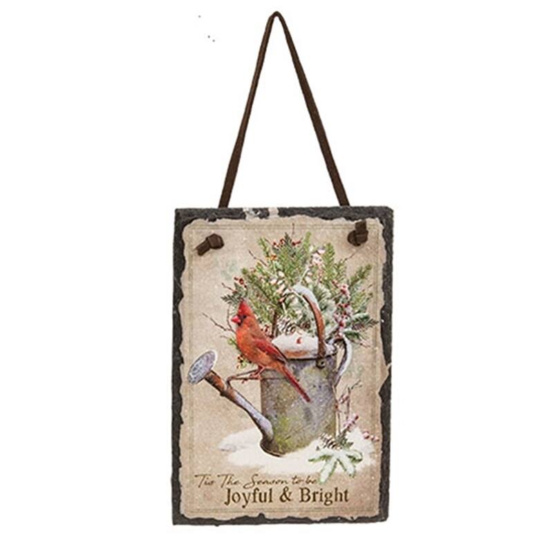 Winter Woodland Cardinal Mini Slate Hanger - 3 Asstd. - Multi