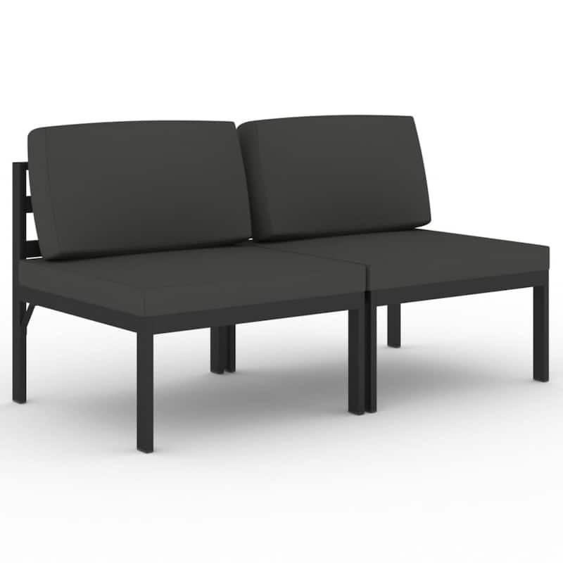 vidaXL Patio Sofa with Cushions Aluminum Anthracite