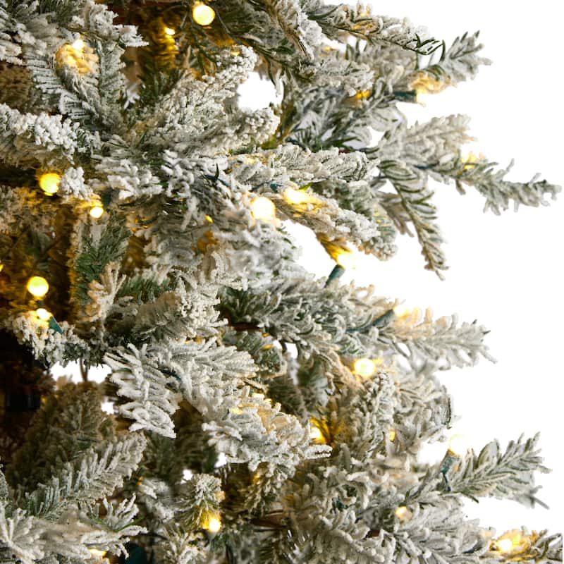 9.5Ft Pre-Lit Artificial Christmas Tree - Slim Spruce with 600 Warm White Lights & Bendable Branches - Holiday Decor - 108