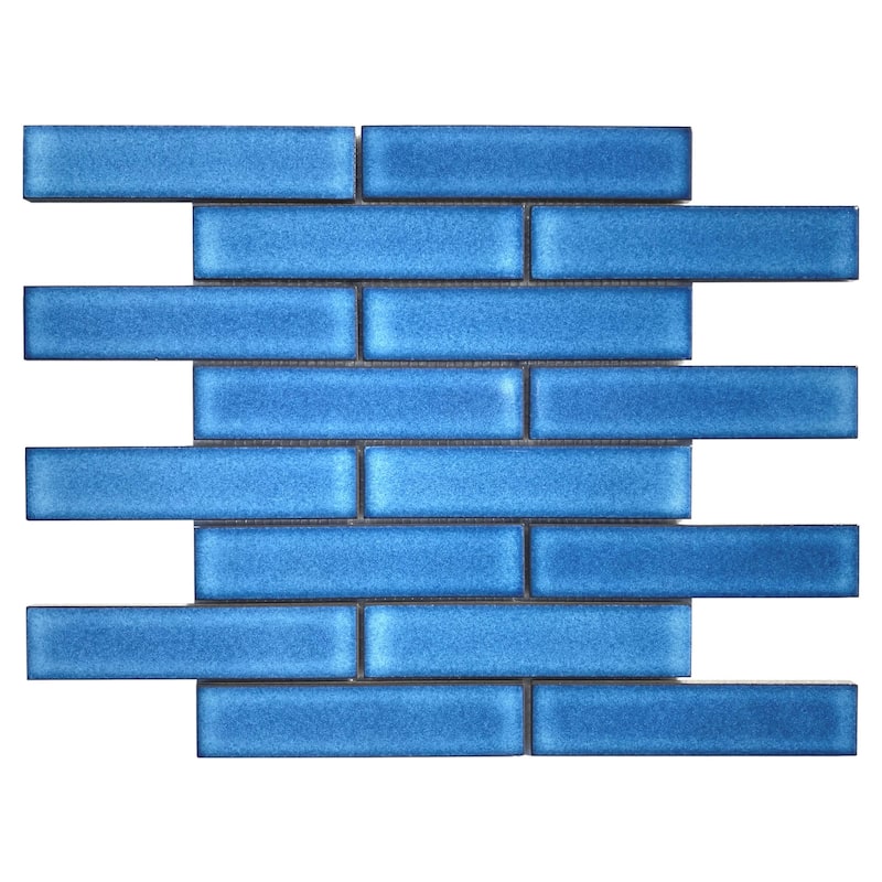 Summer Brick Porcelain Mosaic Tile - 5 Sheets (4.45 sf) - Blue