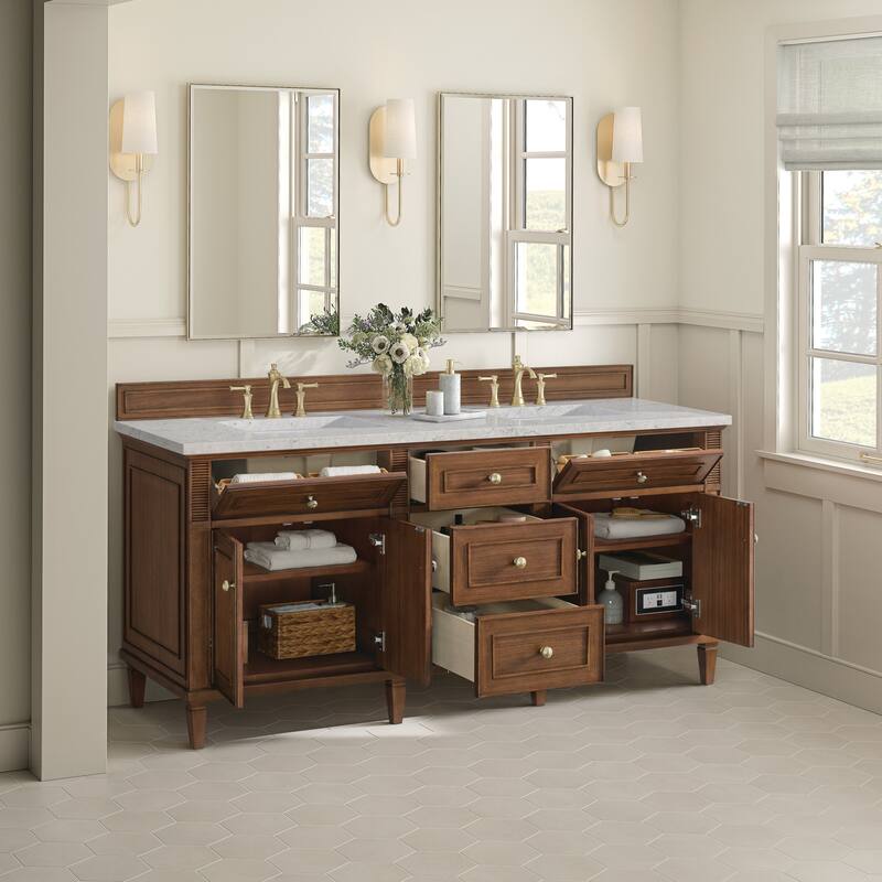 James Martin Vanities 424-V72-3EJP Lorelai 72" Double Basin Wood