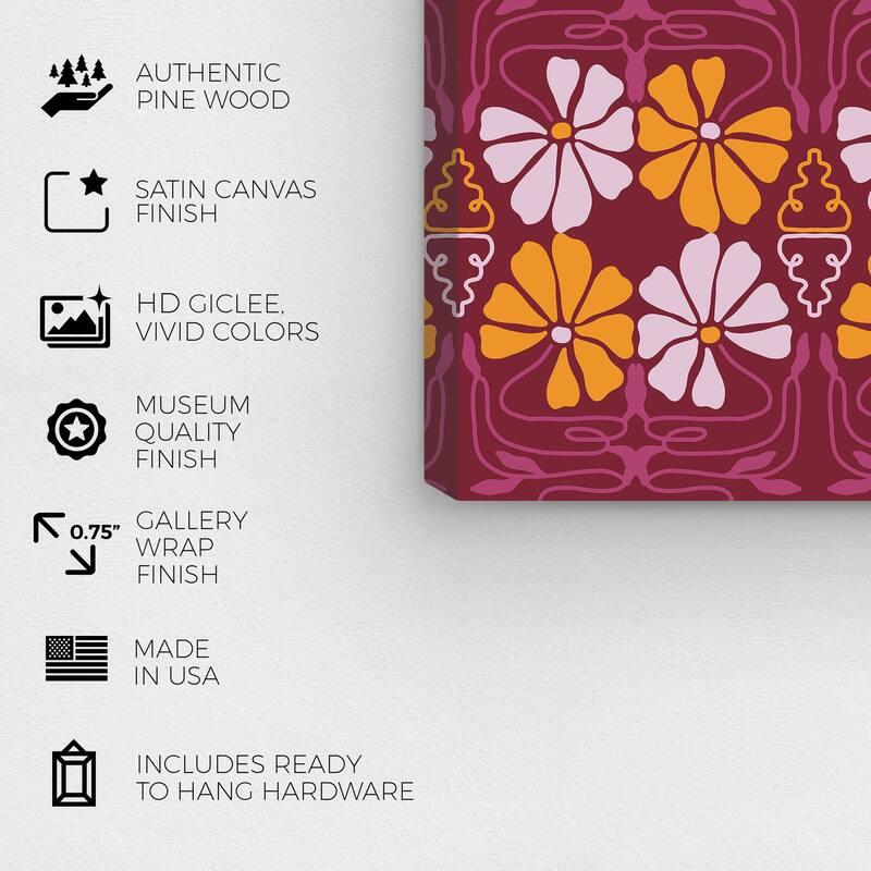 Wynwood Studio Canvas Floral and Botanical Flowers Like Butterflies Brown Modern & Contemporary Wall Art Canvas Print
