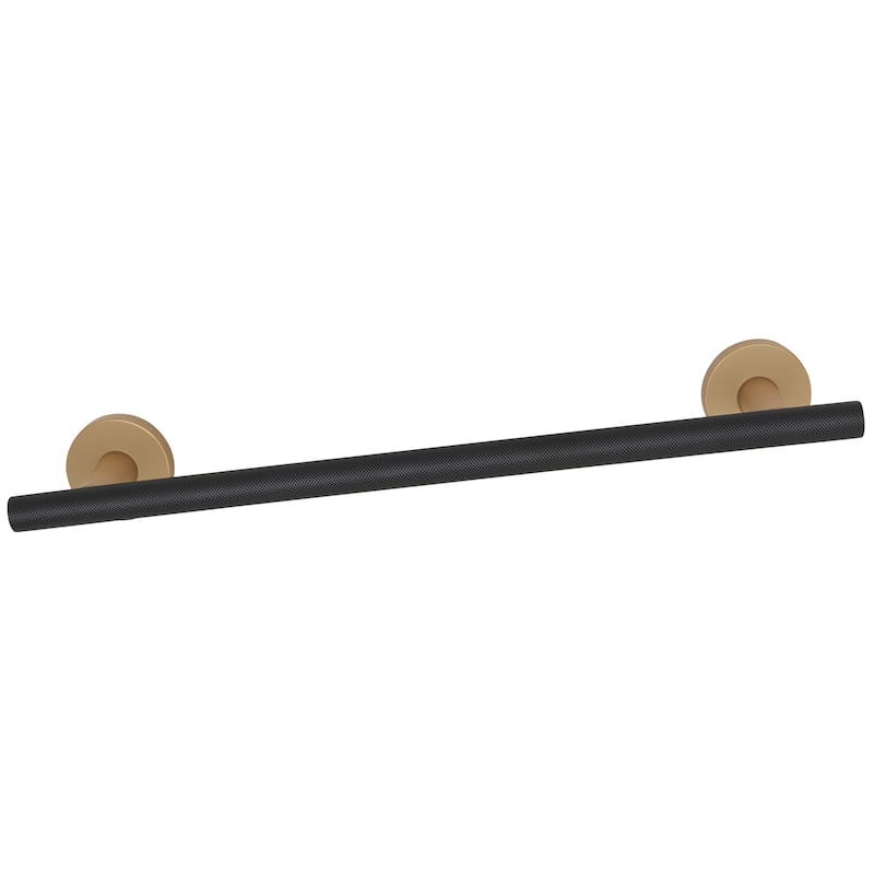 Alno A9420-12-TOWEL-KNURLED Vita Bella Modern 12" Center to Center - Champagne / Matte Black