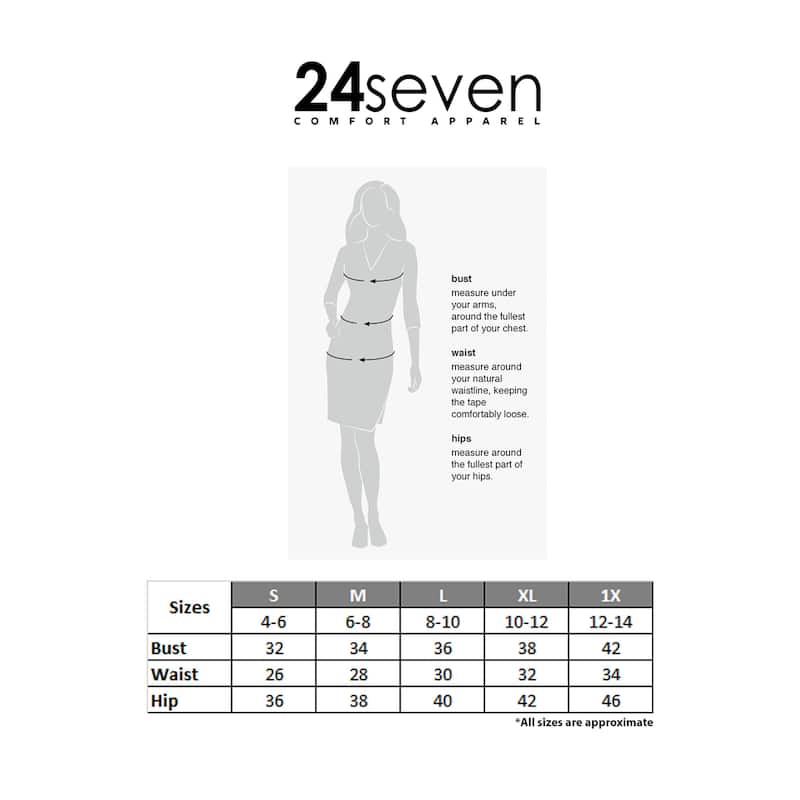 24seven Comfort Apparel Draped in Style Knee Length V Neck Dress