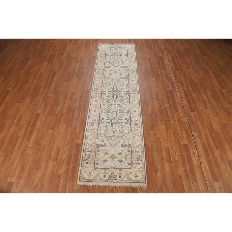 Oushak Oriental Runner Rug Hand-Knotted Transitional Wool Carpet - 2'6"x 9'9"