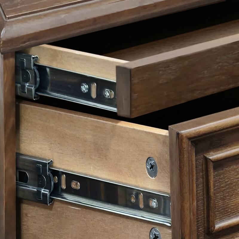 Nightstands with Drawers & Hidden Pull-Out Shelf & Metal Handle