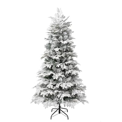 National Tree Company 6 ft. Feel-Real Acacius Snowy Hinged Tree - 6 Foot