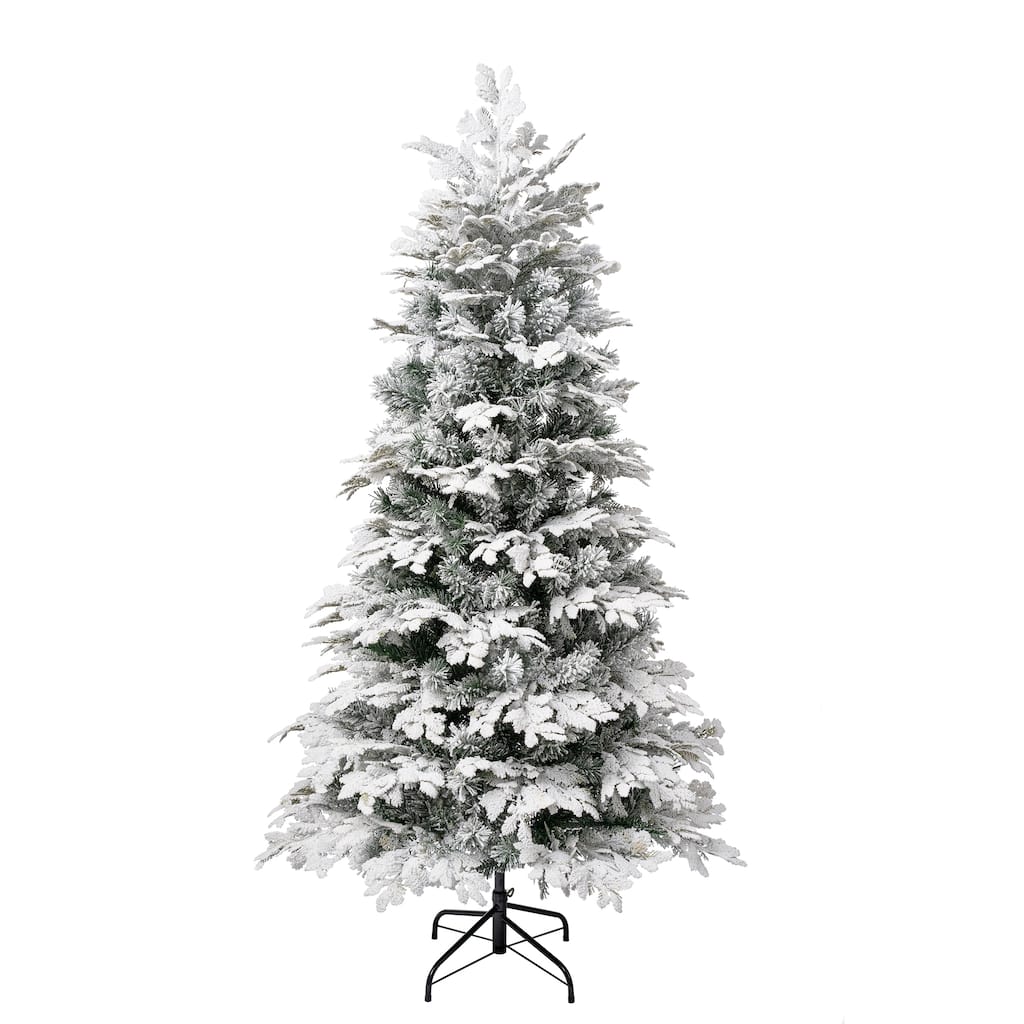National Tree Company 6 ft. Feel-Real Acacius Snowy Hinged Tree - 6 Foot