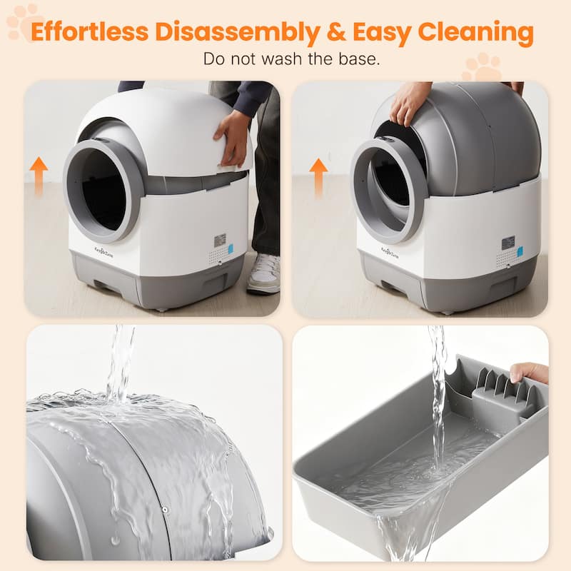 Automatic Self-Cleaning Cat Litter Box with Odor Control & App Control, White