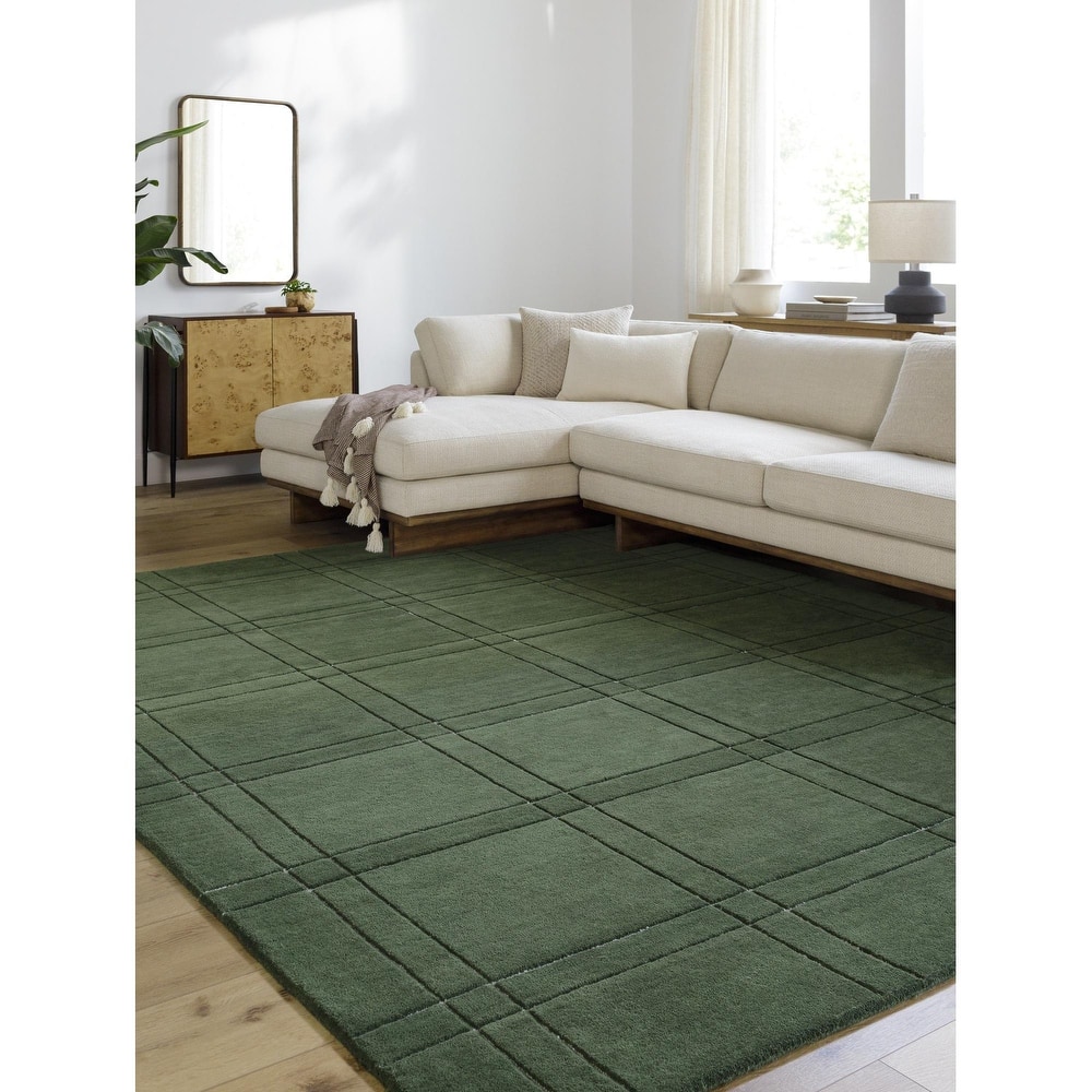 Keshaun Casual Solid Color Wool Area Rug