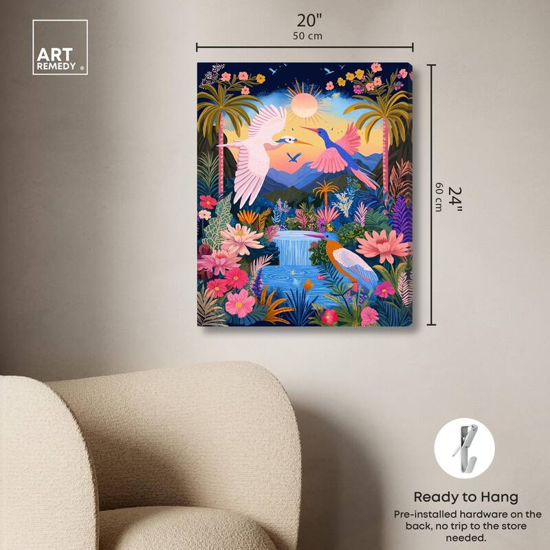 Waterfall Haven Canvas by Art Remedy, Gallery Wrapped