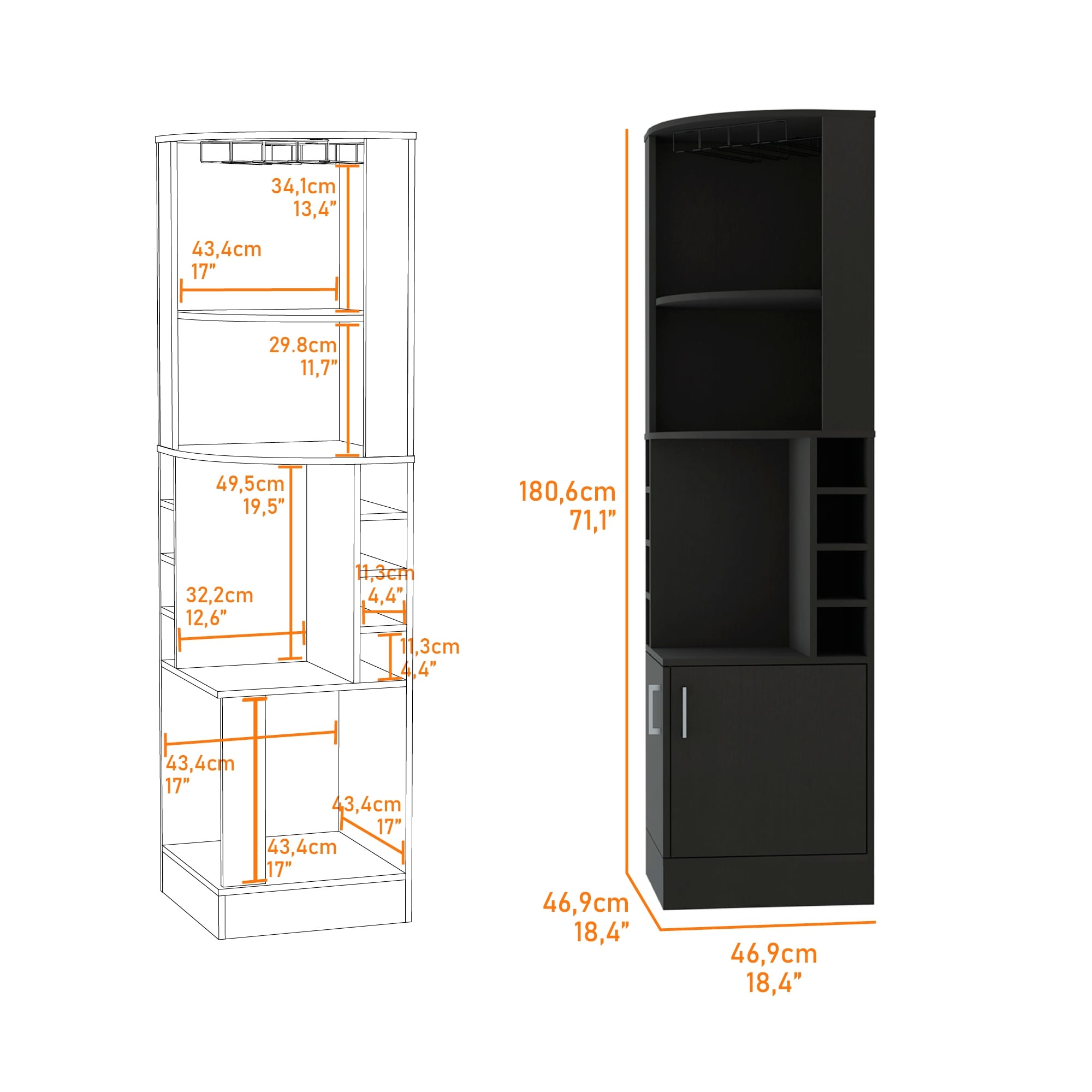 Copper grove tumanyan clearance corner bar cabinet