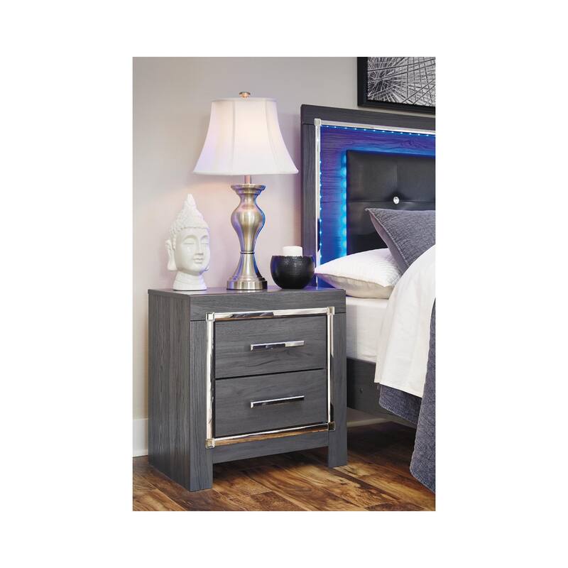 Lodanna Two Drawer Night Stand - Contemporary Style - Gray