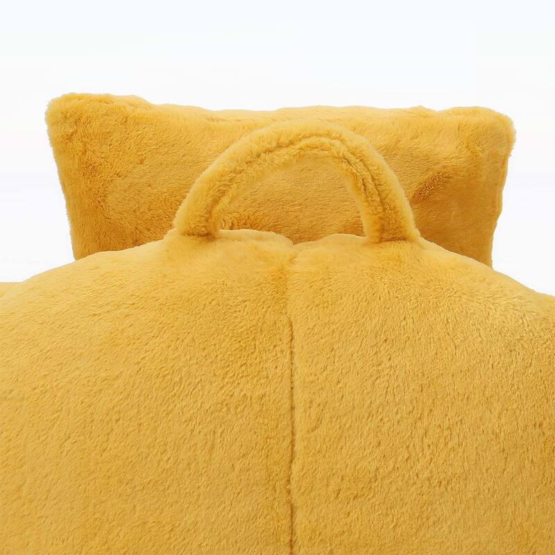 Bean Bag Chair with Footstool,Oversized Shell-Shaped Comfort Sofa