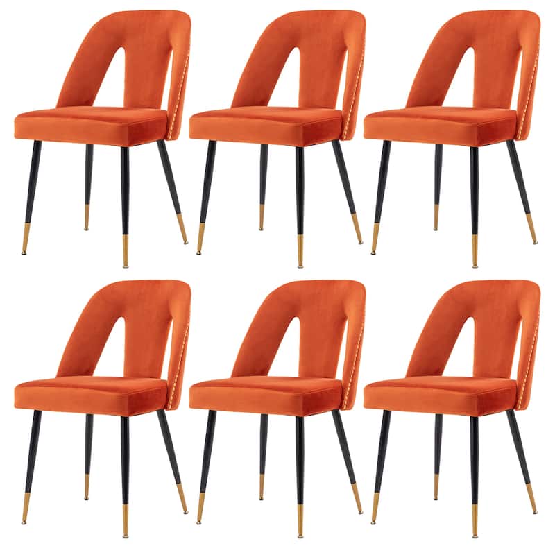 Modern Velvet Upholstered Dining Chairs Set of 6