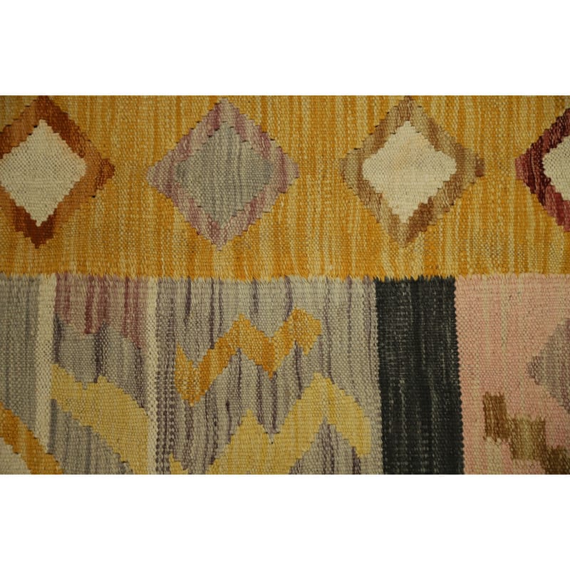 Hand Woven Oriental 100% Wool Carpet Southwestern Tribal Multi-Colored Kilim Area Rug - 5' 11'' X 4' 1''