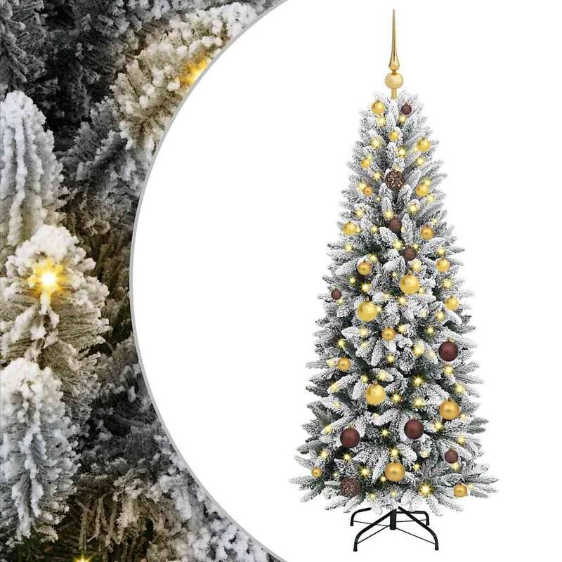 vidaXL Artificial Christmas Tree with 150/300 LEDs White