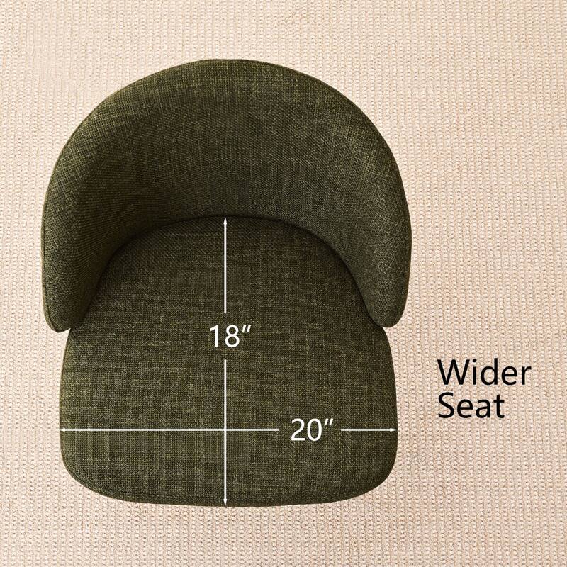 Modern Fabric Dining Chairs with Curved Back(Set of 2)