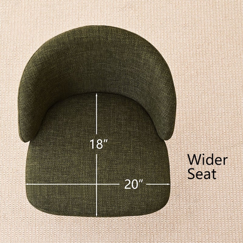 Modern Fabric Dining Chairs with Curved Back and Steel Legs, Set of 4