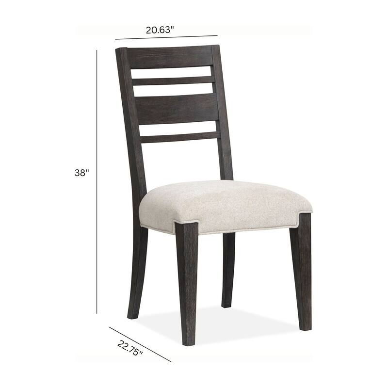 Magnussen Home Plum Creek Ravenwood Black Upholstered Side Chair Two Pack - 20.63''W x 22.75''D x 38''H