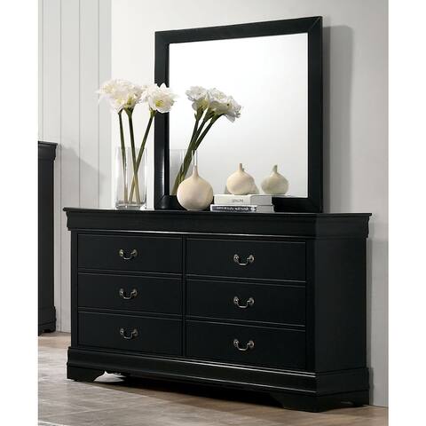 Furniture of America Lavina Contemporary 6-Drawer Dresser with Mirror