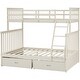 preview thumbnail 48 of 57, Twin over Full Wood Bunk Bed with Storage Drawers, Ladder and Safety Guard Rails