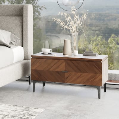 Modrest Paula Mid-Century Walnut Nightstand