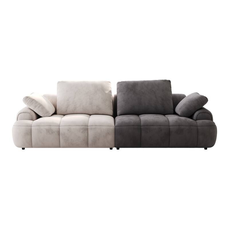 Spacious 3-Seat Suede Couch - Modern Sofa with Eucalyptus Frame, Easy Assembly, Perfect for Living Room