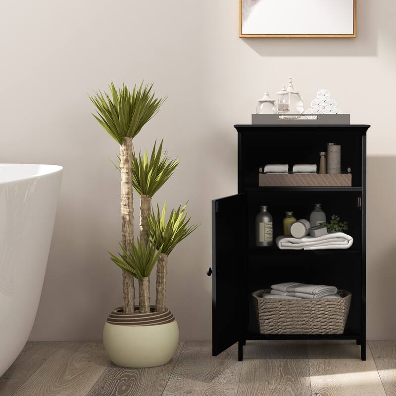 Bathroom Freestanding Adjustable Shelf Floor Storage Cabinet