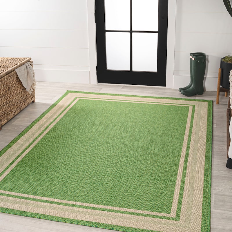 JONATHAN Y Haynes Modern Border Stripe Indoor/Outdoor Area Rug