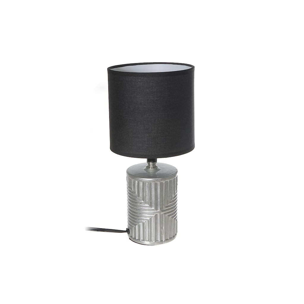 Ceramic Table Lamp With Shade Equator Silver