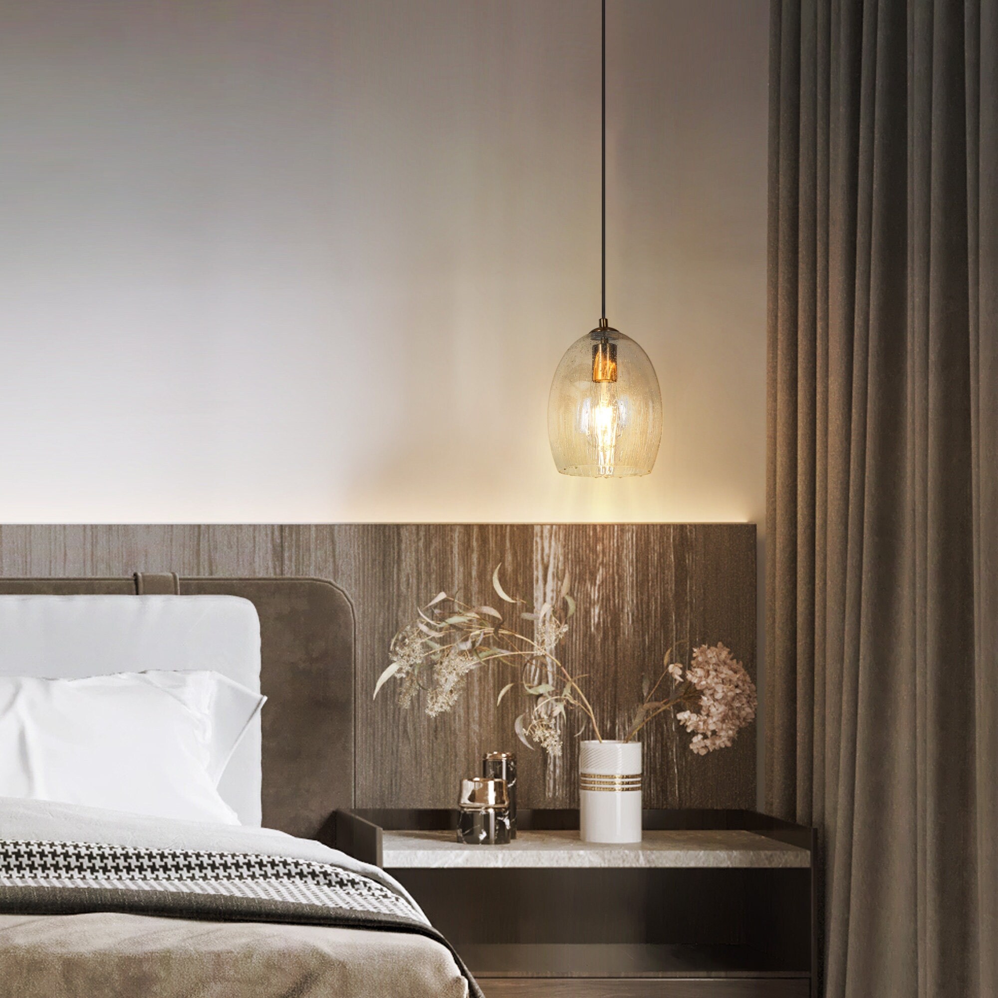 Modern Raindrop Seeded Glass Mini Pendant Lights DIY High end Pendant Ceiling Lighs Clear On Sale Bed Bath Beyond 36217635